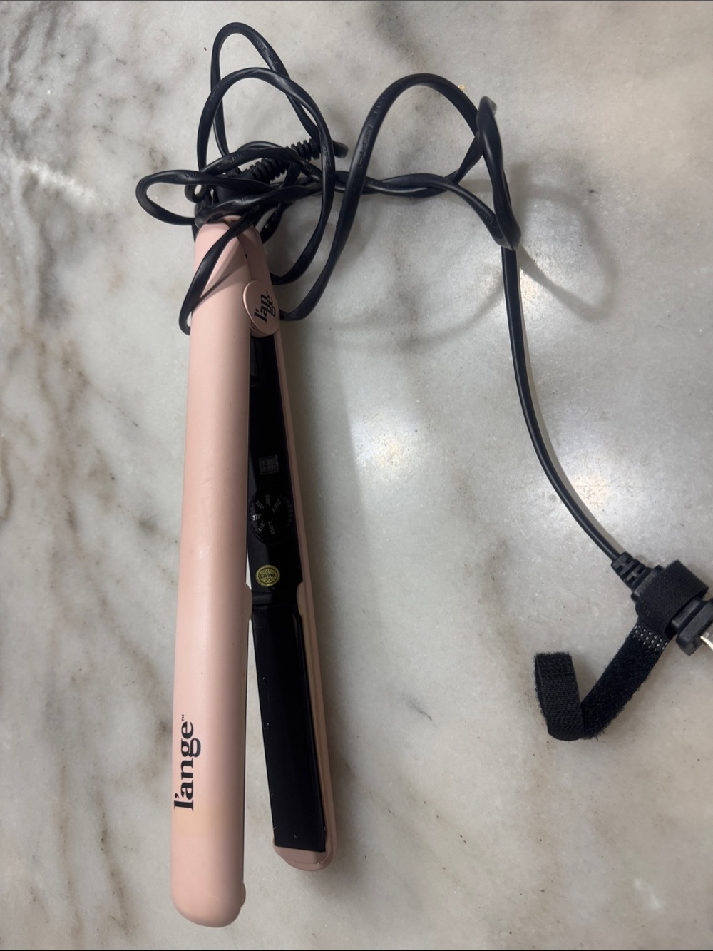 Lange Rose Pink Ceramic Hair Straightener with Black Plates